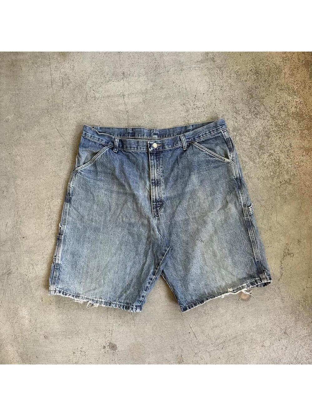 Vintage Y2K Wrangler Blue Carpenter Baggy Denim Jeans Shorts Jorts